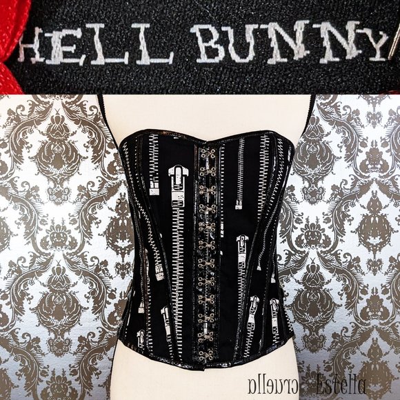 Hell Bunny Statement Zipper Corset - Picture 1 of 6